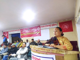 माओवादी केन्द्रको बैठकमा एकीकृत समाजवादीका नेता खतिवडाको सम्बोधन  